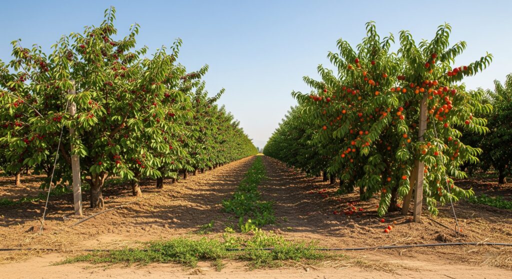 agronomic - ensayo - brooks - santina - may glo - cerezos - nectarinos - estrés - armonigro - anngro - producción - rendimiento